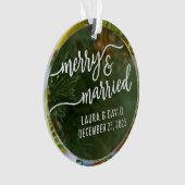 Elegant "Merry & Married" Kerstversiering Ornament (voorkant)