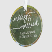 Elegant "Merry & Married" Kerstversiering Ornament (voorkant)