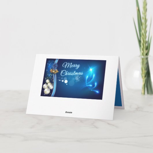 Elegant Merry Ornamenten Holiday Blue Kaart (Achterkant)