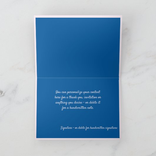 Elegant Merry Ornamenten Holiday Blue Kaart (Binnen)