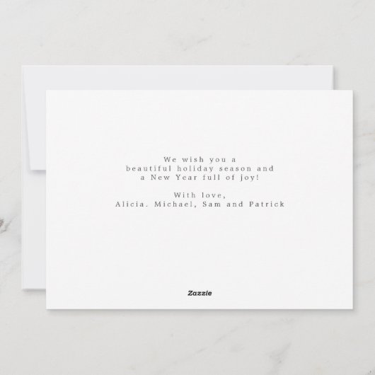 Elegant Merry paars met het kerstscript Feestdagenkaart (Achterkant)