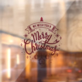 Elegant Merry Red Balls Window Cling Raamsticker (Vel 2)