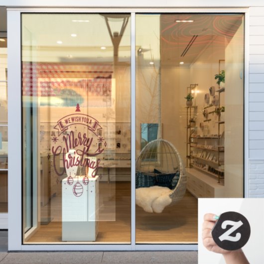 Elegant Merry Red Balls Window Cling Raamsticker (Winkelraam)