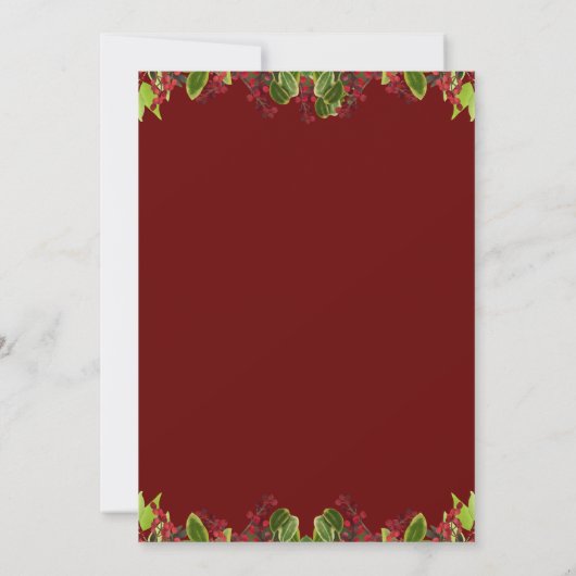 Elegant Merry Red Berries Holiday Card Feestdagenkaart (Achterkant)