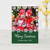 Elegant Merry-sneeuwvlokken voor kerstmis, aangepa Kaart (Gele Bloem)