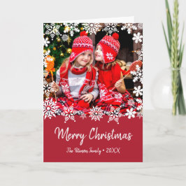 Elegant Merry-sneeuwvlokken voor kerstmis, aangepa Kaart