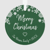 Elegant Merry-sneeuwvlokken voor kerstmis, aangepa Ornament (achterkant)