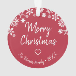 Elegant Merry-sneeuwvlokken voor kerstmis, aangepa Ornament