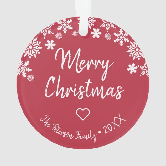 Elegant Merry-sneeuwvlokken voor kerstmis, aangepa Ornament (achterkant)