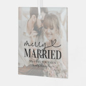 Elegant Merry trouwde met kerstmis Glas Ornament (Voorkant links)