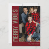 Elegant Merry Vibes Custom Photo Feestdagenkaart (Voorkant)