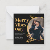 Elegant Merry Vibes Only, voor een echtpaar Notitiekaartje (Voorkant)