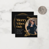 Elegant Merry Vibes Only, voor een echtpaar Notitiekaartje (Voorkant / Achterkant in situ)