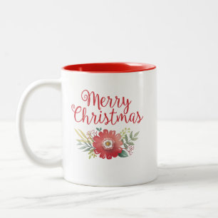Elegant Merry Waterverf Floral Tweekleurige Koffiemok