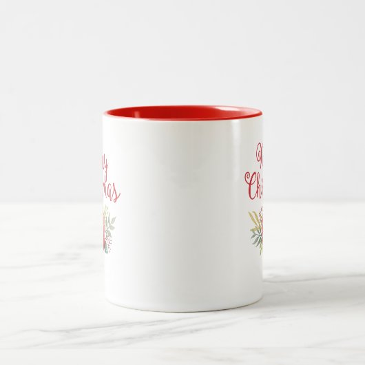 Elegant Merry Waterverf Floral Tweekleurige Koffiemok (Center)