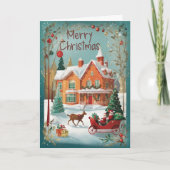 Elegant Merry Wenskaart met kerstmis Feestdagen Kaart (Voorkant)