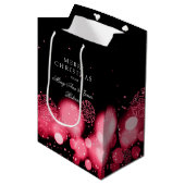 Elegant Merry Winter Wonder Red Medium Cadeauzakje (Voorkant Gekanteld)