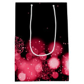 Elegant Merry Winter Wonder Red Medium Cadeauzakje (Achterkant)