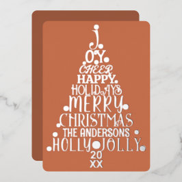 Elegant Merry Word Art - kerstfilm Silver Folie Feestdagenkaart