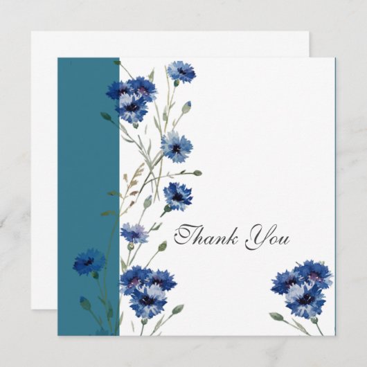 Elegant met blauwe bloemen (Voorkant / Achterkant)