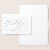 Elegant Met Dankbaarheid script dank u Folie Kaart (Display)