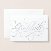 Elegant Met Dankbaarheid script dank u Folie Kaart (Voorkant met envelop)