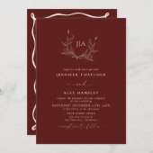 Elegant met de hand getekend | Botanisch monogram  Kaart (Voorkant / Achterkant)