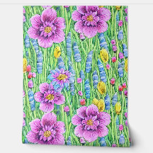 Elegant met de hand getekend patroon van mooie blo