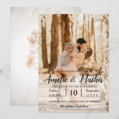 Elegant met foto Wedding-uitvindingen Kaart (Voorkant / Achterkant)