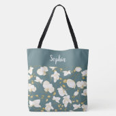 Elegant met gouden en witte orchideeën chic steel tote bag (Achterkant)