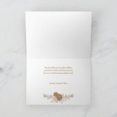 Elegant met gouden kerstflora 5-foto's feestdagen kaart (Binnen)