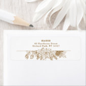 Elegant met gouden kerstflora etiket (Insitu)