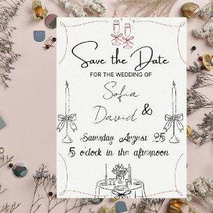 Elegant met Kaarsen, Imponeer Iedereen bruiloft  Kaart