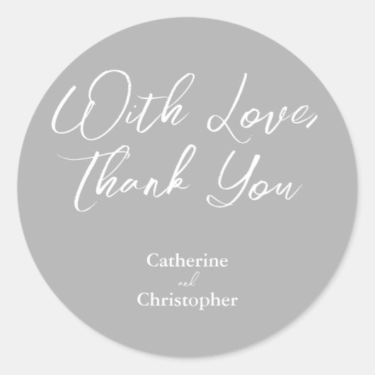 Elegant "Met liefde, dank je" Sticker (Voorkant)