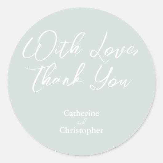 Elegant "Met liefde, dank je" Sticker (Voorkant)