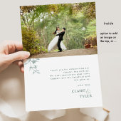 Elegant met liefde en dankbaarheid, groen dank u bedankkaart