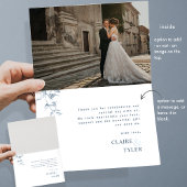 Elegant met liefde en Gratitude Blue Hartelijk dan Bedankkaart