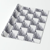 Elegant met sneeuw bedekte bomen Winter Fotopatroo Cadeaupapier (Uitgerold)