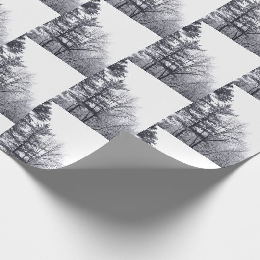 Elegant met sneeuw bedekte bomen Winter Fotopatroo Cadeaupapier (Hoek)