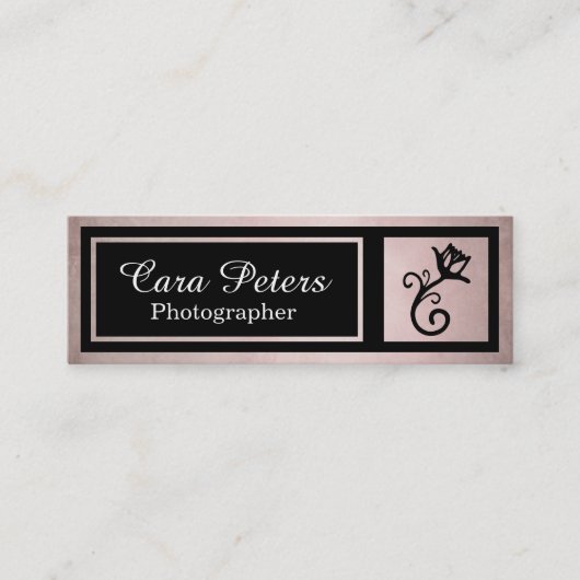 Elegant met ventilator minimalistisch fotograaf mini visitekaartje (Voorkant)