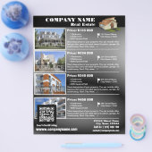 Elegant met witte QR-code (QR452) Flyer (Enkel)