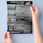 Elegant met witte QR-code (QR452) Flyer (Hand)