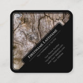 Elegant, met zwarte omhuld hout, opgemaakt van hou vierkante visitekaartje (Achterkant)