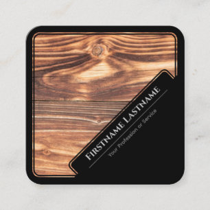 Elegant, met zwarte omhuld hout, opgemaakt van hou vierkante visitekaartje