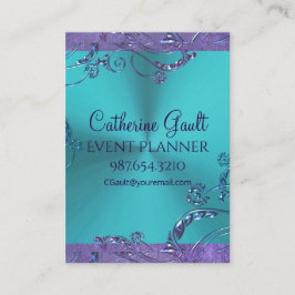 Elegant Metaal BloemenOntwerp Visitekaartje