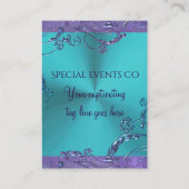 Elegant Metaal BloemenOntwerp Visitekaartje (Achterkant)