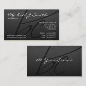 Elegant metaal (monogram - BC) Visitekaartje (Voorkant / Achterkant)