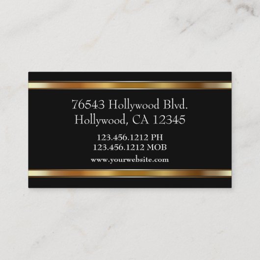 Elegant Metaalachtig Goudkleurig Visitekaartje (Achterkant)