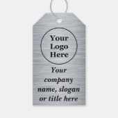Elegant metaalzilver cadeaulabel (Voorkant)