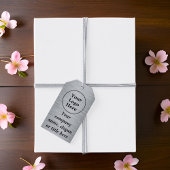 Elegant metaalzilver cadeaulabel